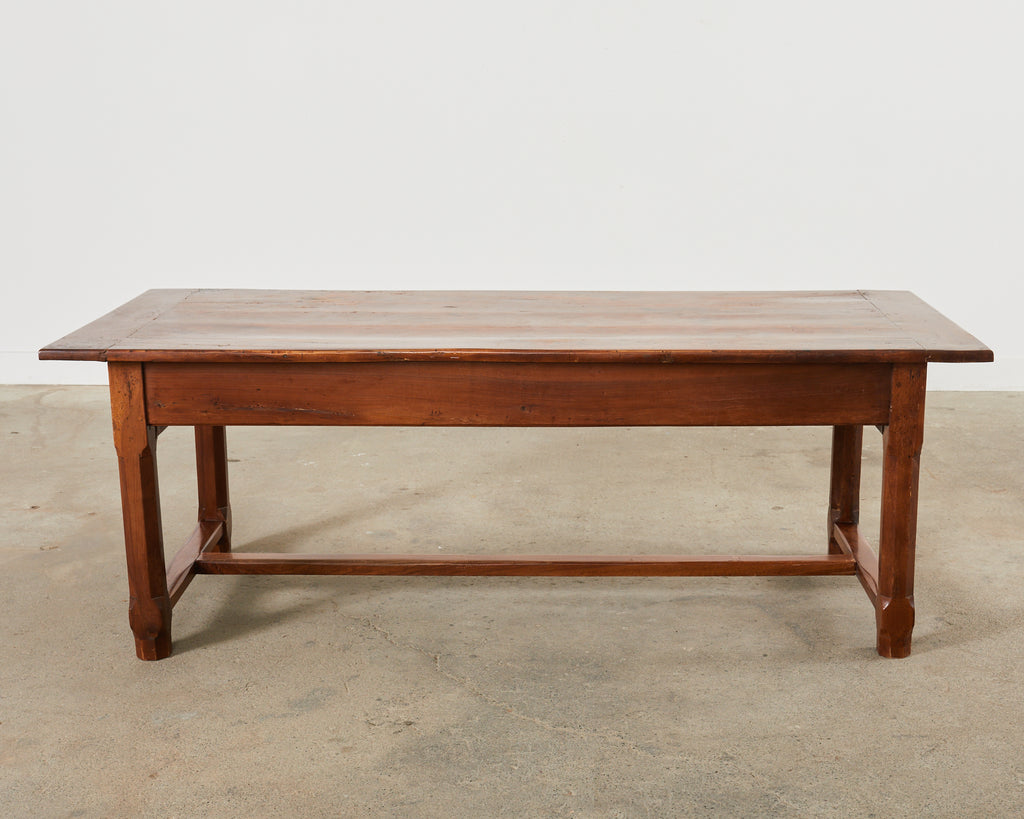 19th Century Country French Provincial Walnut Farmhouse Trestle Table