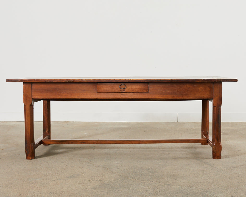 19th Century Country French Provincial Walnut Farmhouse Trestle Table