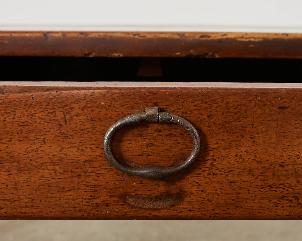 19th Century Country French Provincial Walnut Farmhouse Trestle Table