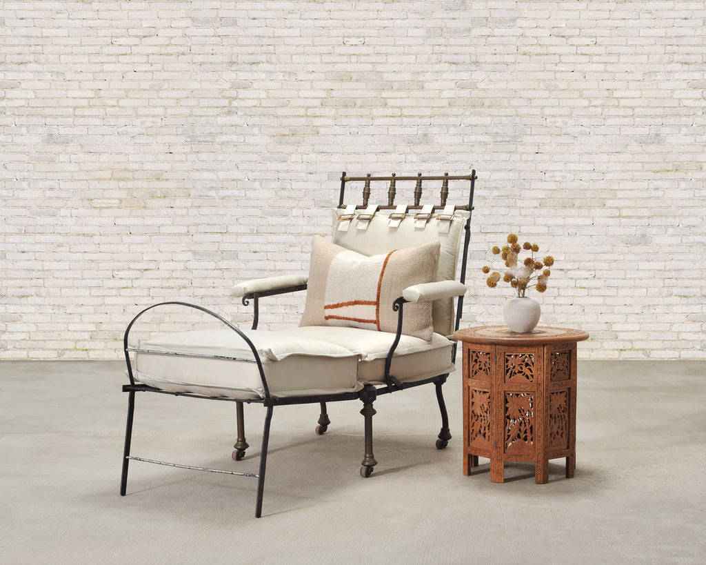 Late 19th C. French Campaign Style Iron Bronze Chaise Longue
