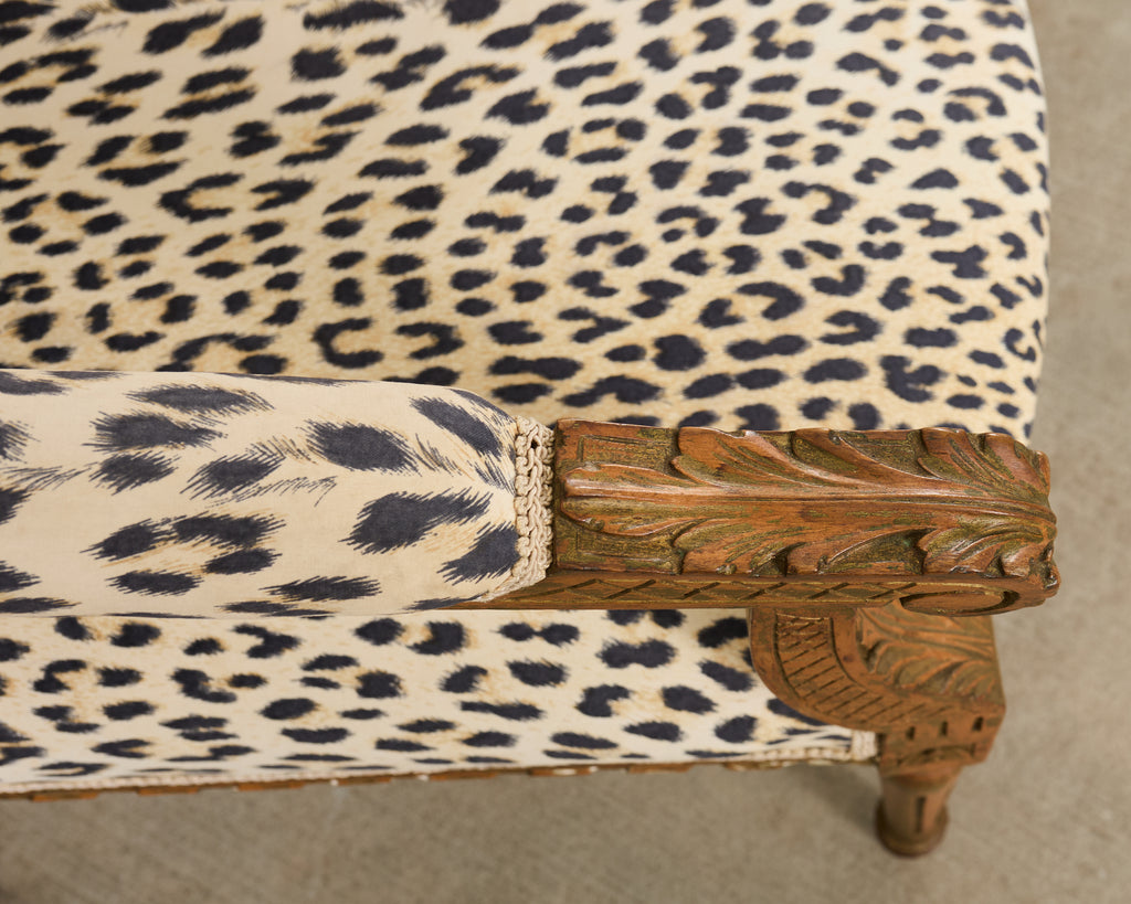 Pair of French Louis XVI Style Carved Beech Armchairs