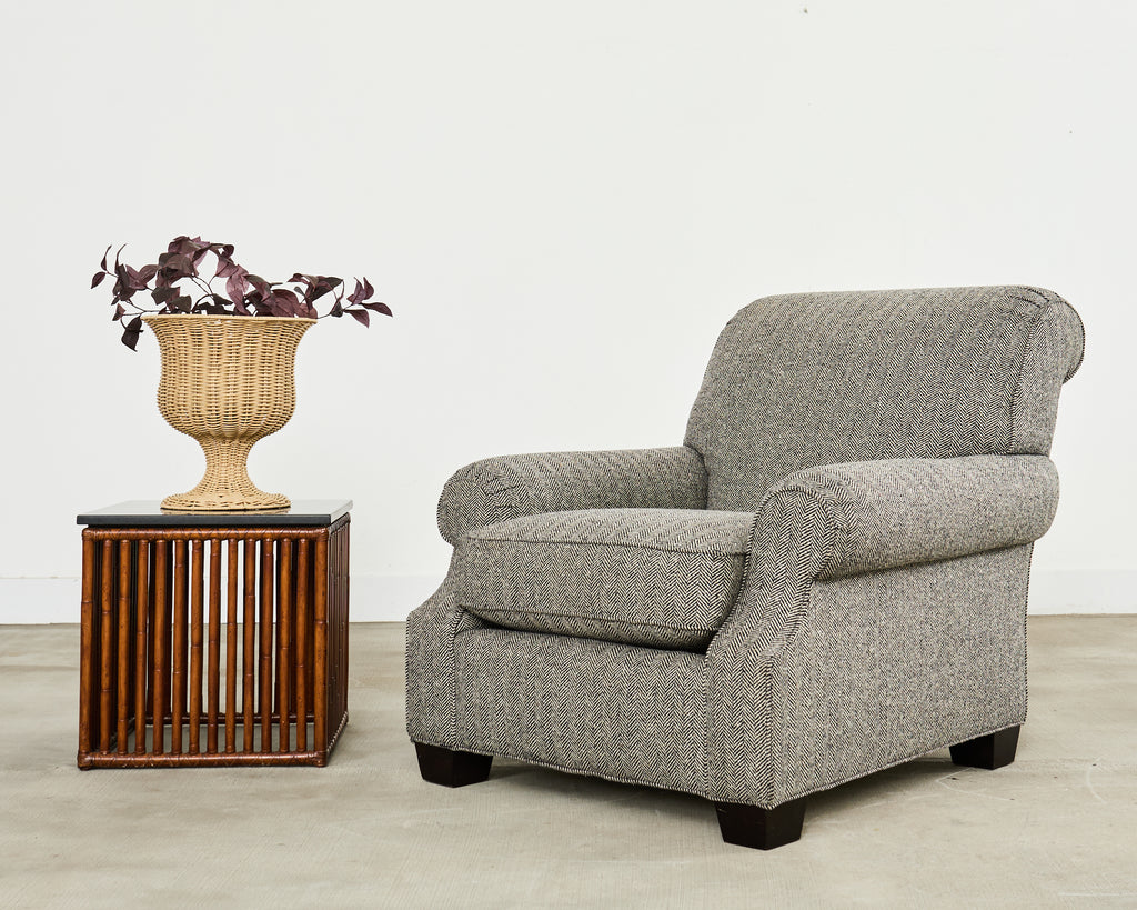 Ralph Lauren Herringbone Upholstered Lounge Chair for Henredon