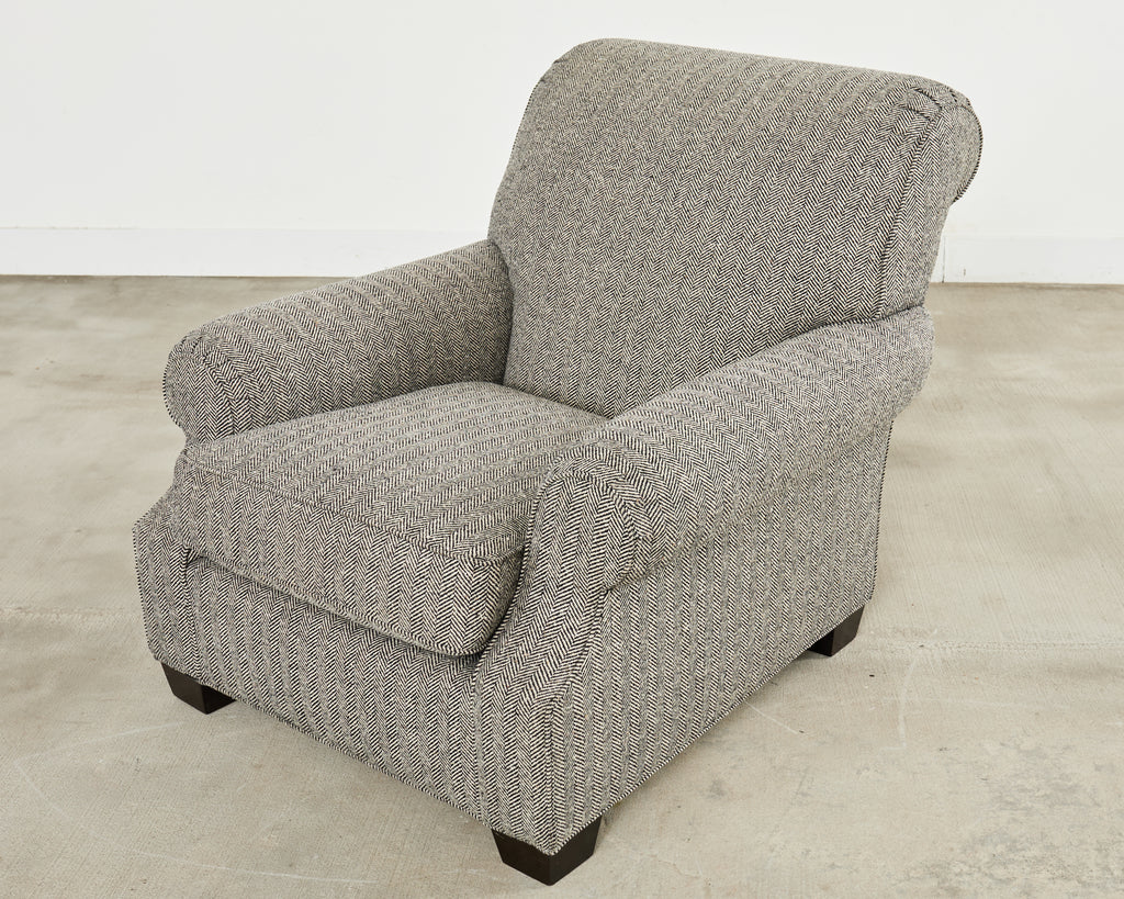 Ralph Lauren Herringbone Upholstered Lounge Chair for Henredon