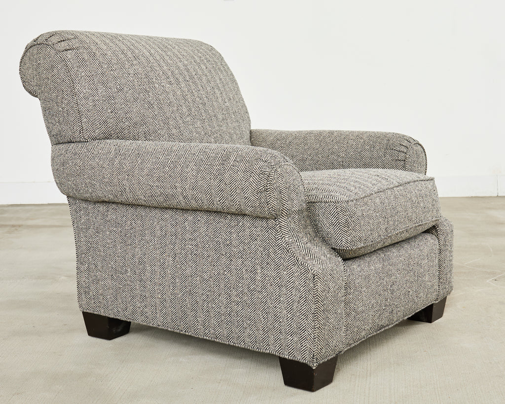 Ralph Lauren Herringbone Upholstered Lounge Chair for Henredon