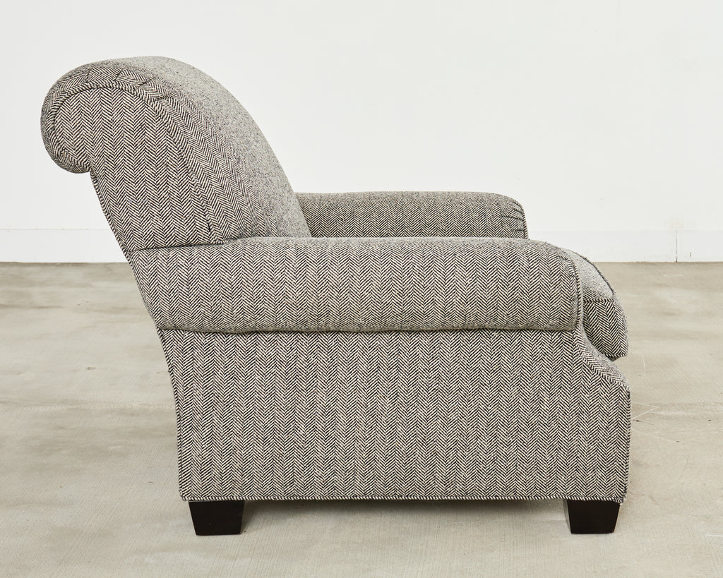Ralph Lauren Herringbone Upholstered Lounge Chair for Henredon
