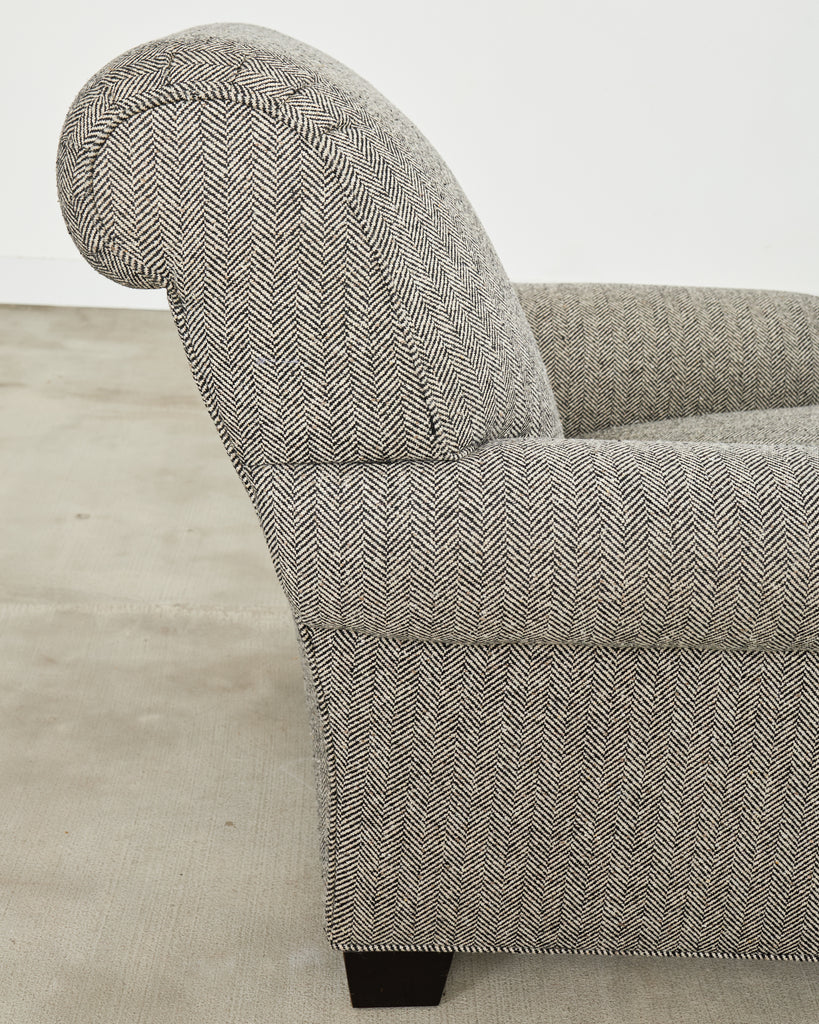 Ralph Lauren Herringbone Upholstered Lounge Chair for Henredon