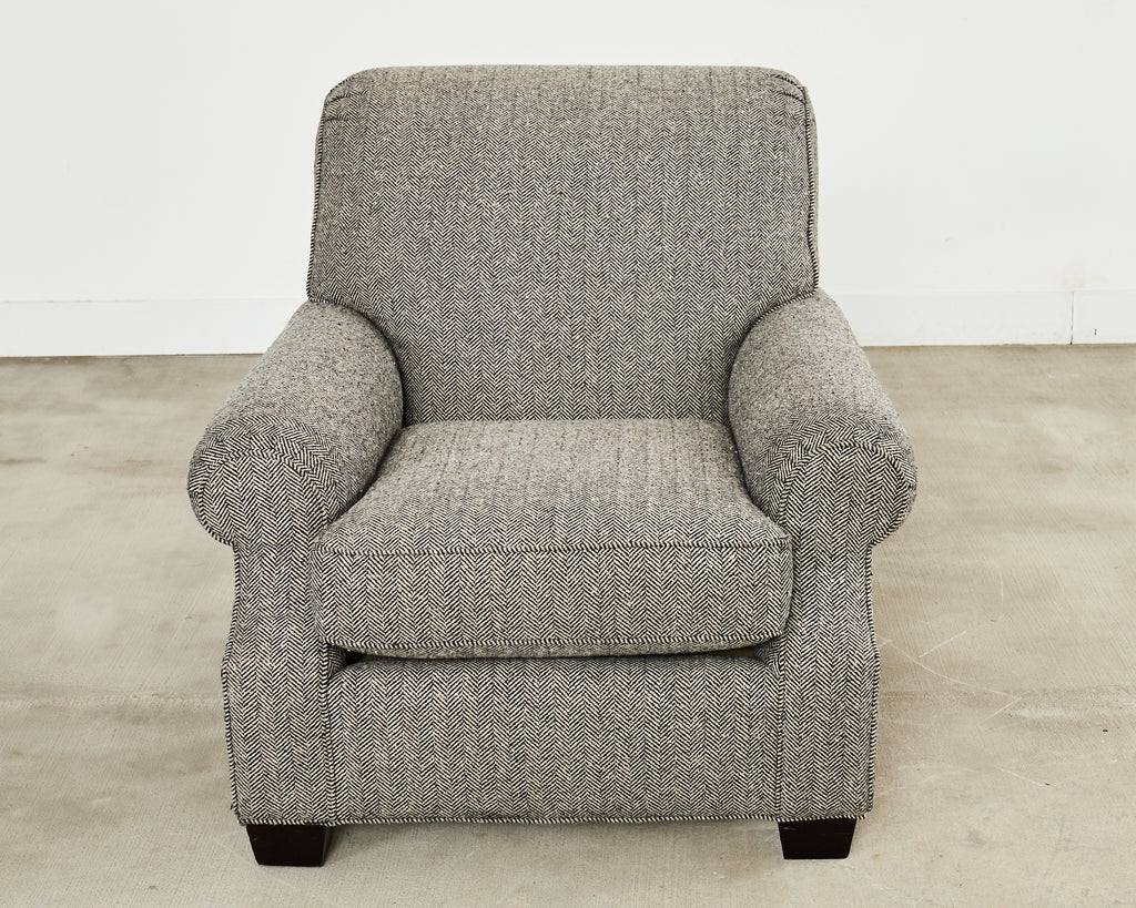 Ralph Lauren Herringbone Upholstered Lounge Chair for Henredon