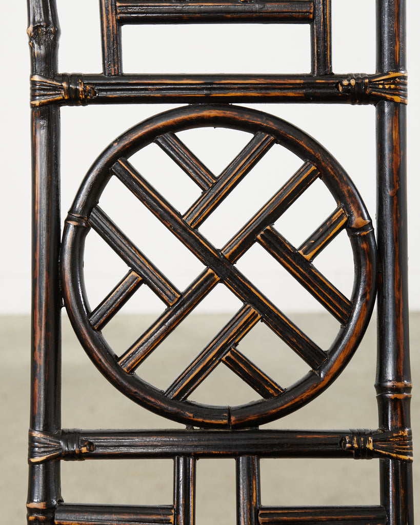 Pair of Chinese Ming Style Bamboo Horseshoe Armchairs