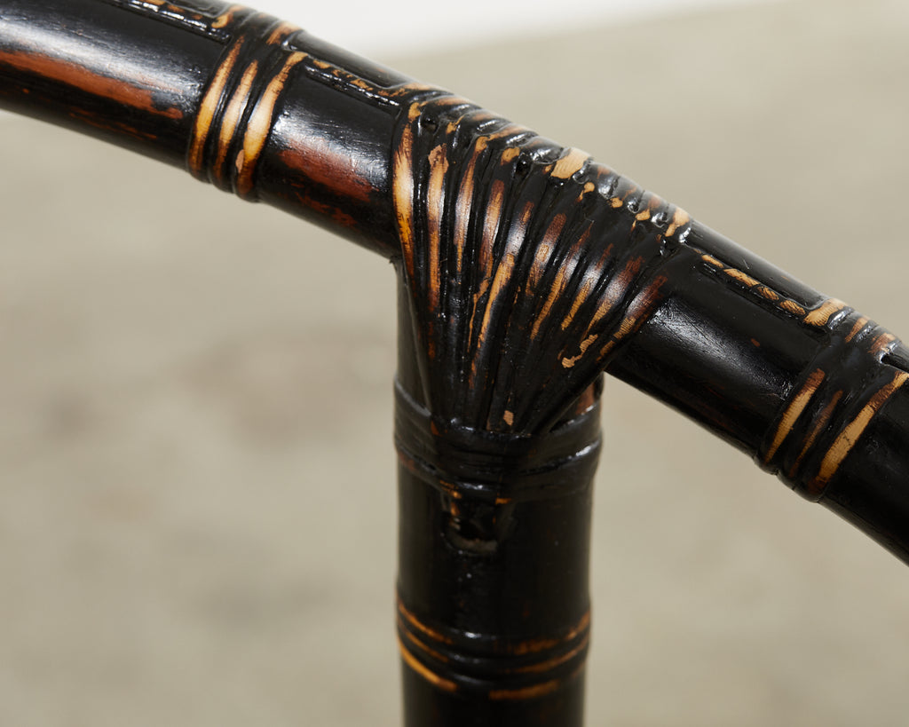 Pair of Chinese Ming Style Bamboo Horseshoe Armchairs