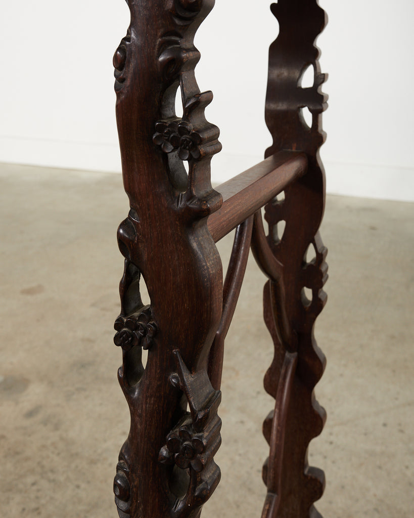 Chinese Export Rosewood Carved Altar Console Table