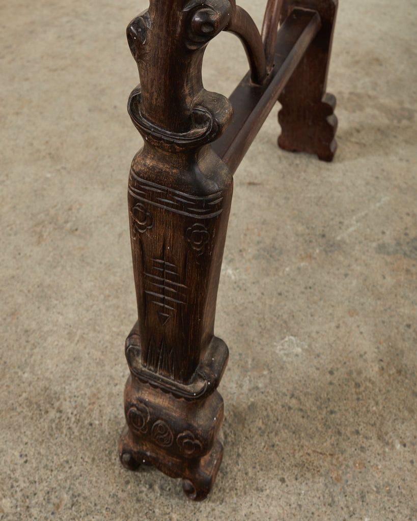 Chinese Export Rosewood Carved Altar Console Table