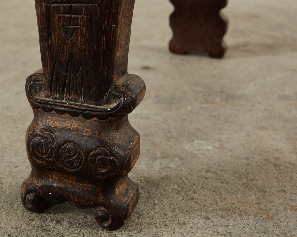 Chinese Export Rosewood Carved Altar Console Table