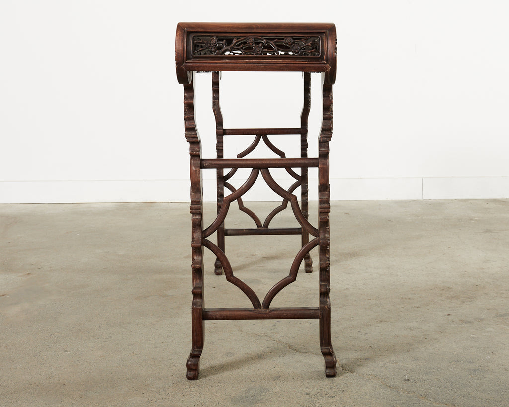 Chinese Export Rosewood Carved Altar Console Table