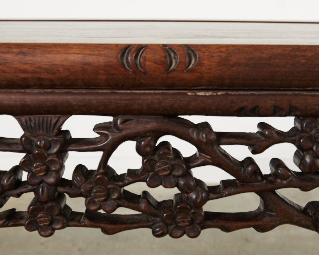 Chinese Export Rosewood Carved Altar Console Table