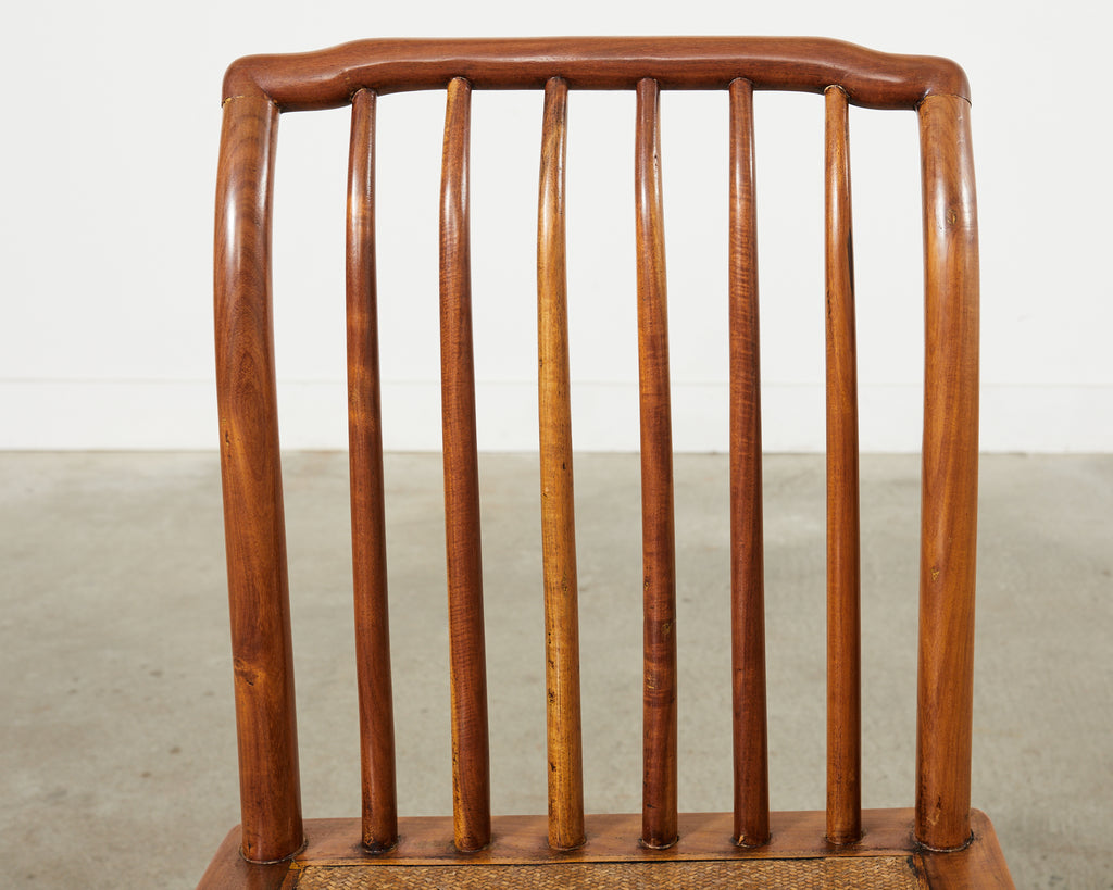 Set of Four Chinese Provincial Spindleback Elm Dining Chairs