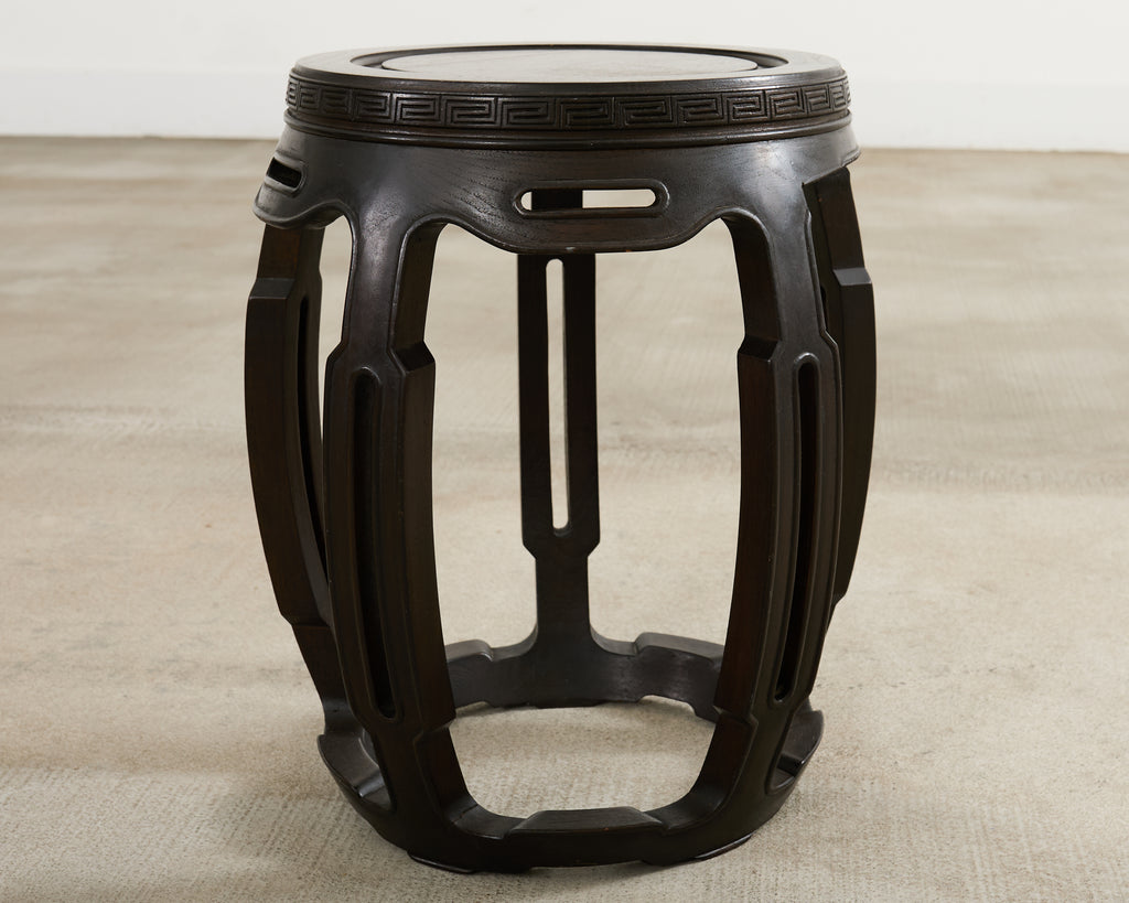 Pair of Chinese Export Hardwood Garden Stools or Drink Tables