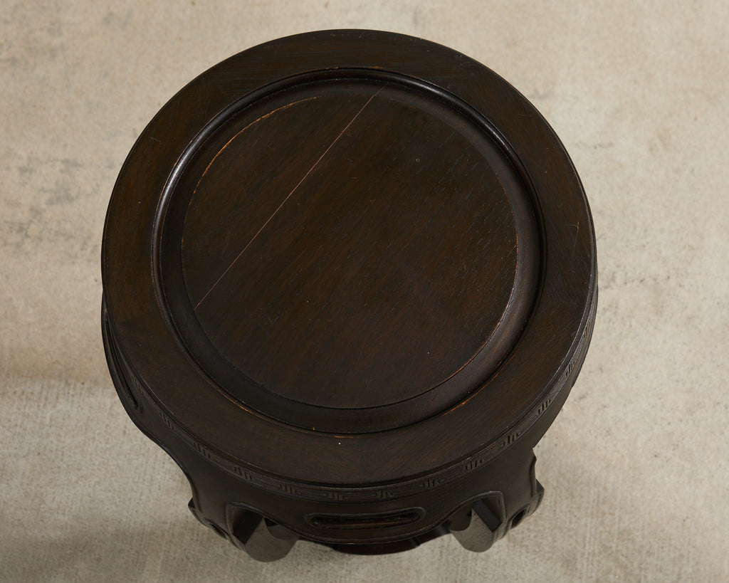 Pair of Chinese Export Hardwood Garden Stools or Drink Tables