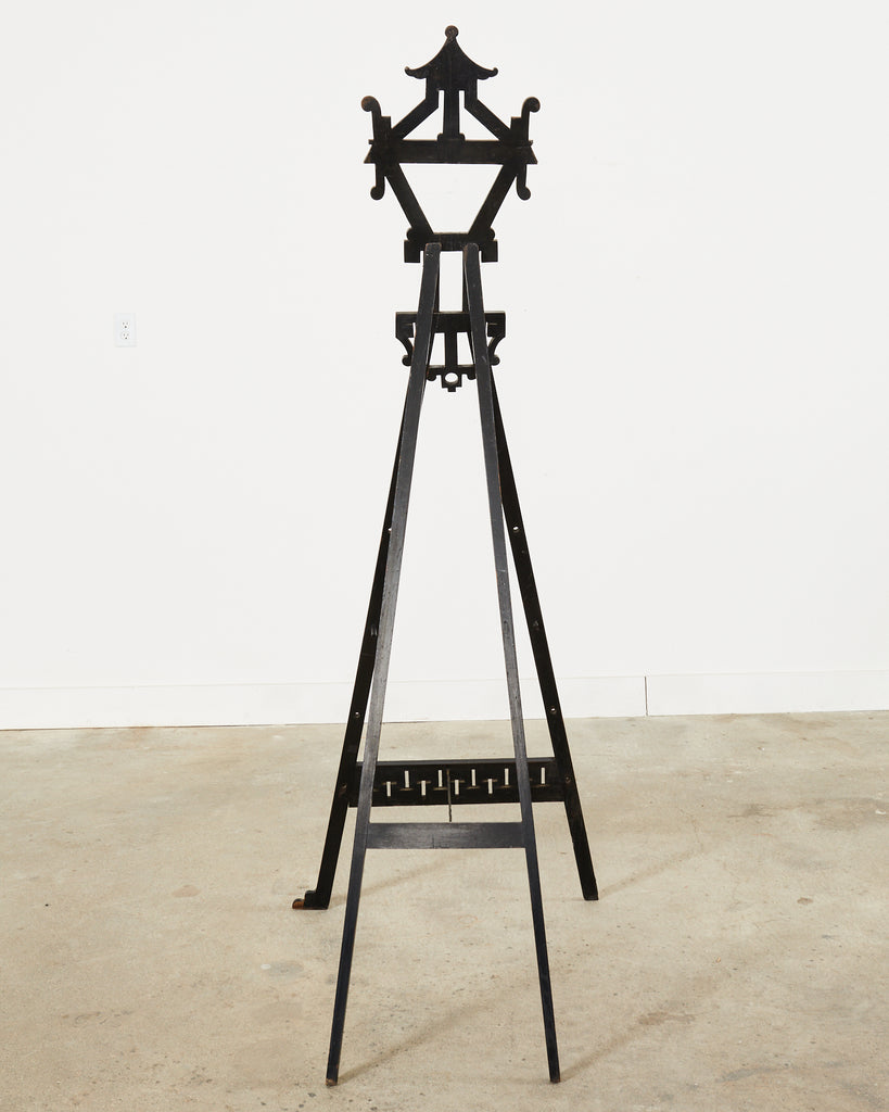 English Chinoiserie Style Ebonized Pagoda Artists Easel
