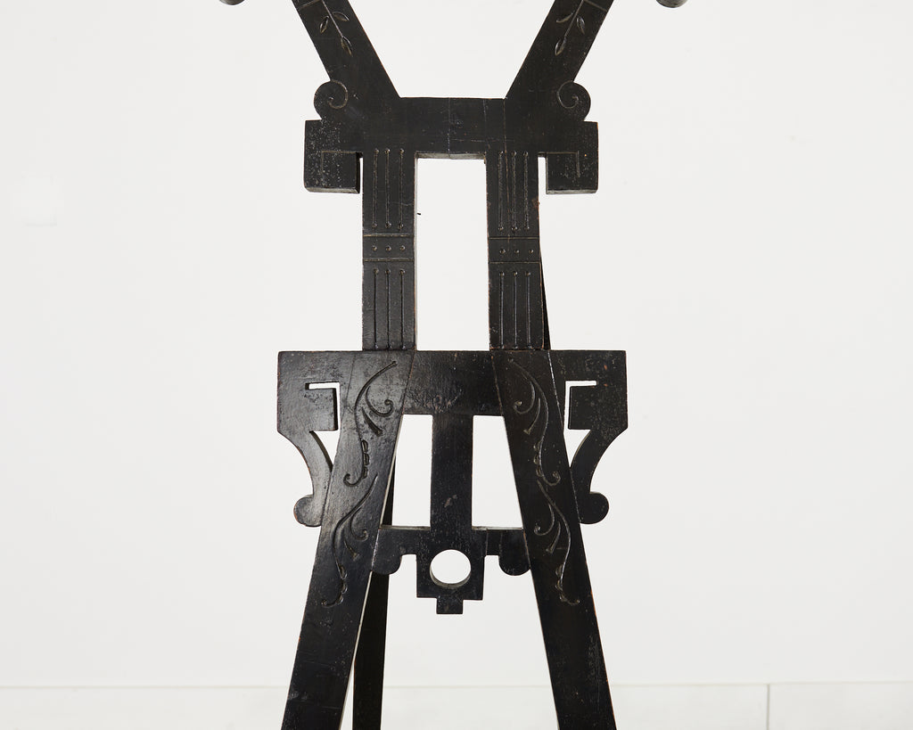 English Chinoiserie Style Ebonized Pagoda Artists Easel