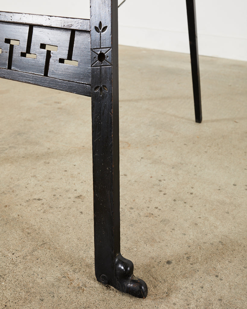 English Chinoiserie Style Ebonized Pagoda Artists Easel