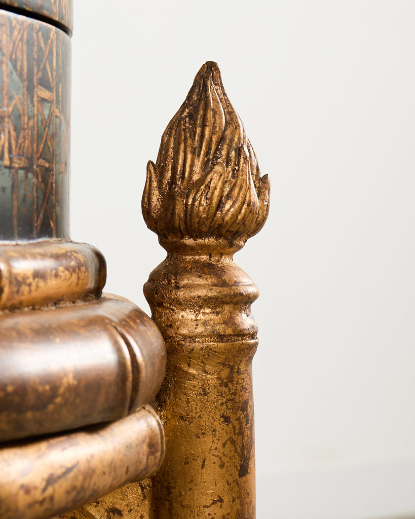 Faux Bamboo Chinoiserie Decorated Bar Cabinet on Stand