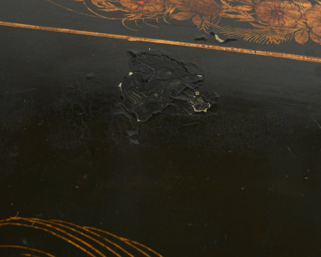 English George III Style Chinoiserie Decorated Lacquer Desk