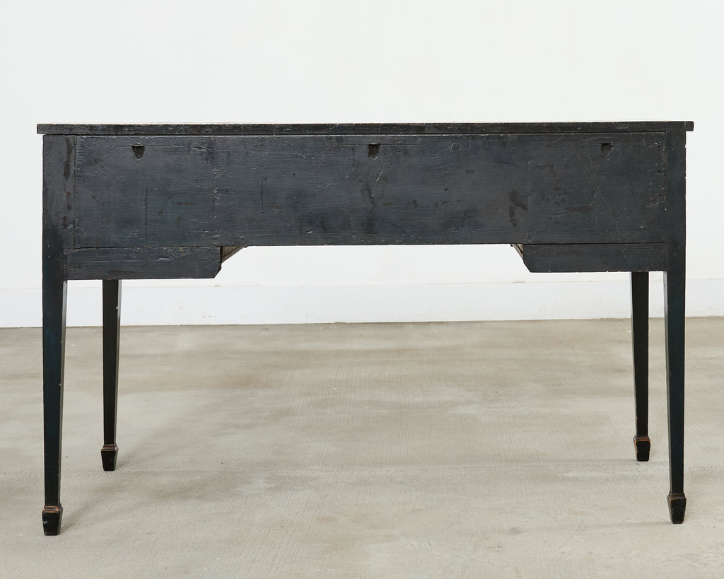 English George III Style Chinoiserie Decorated Lacquer Desk