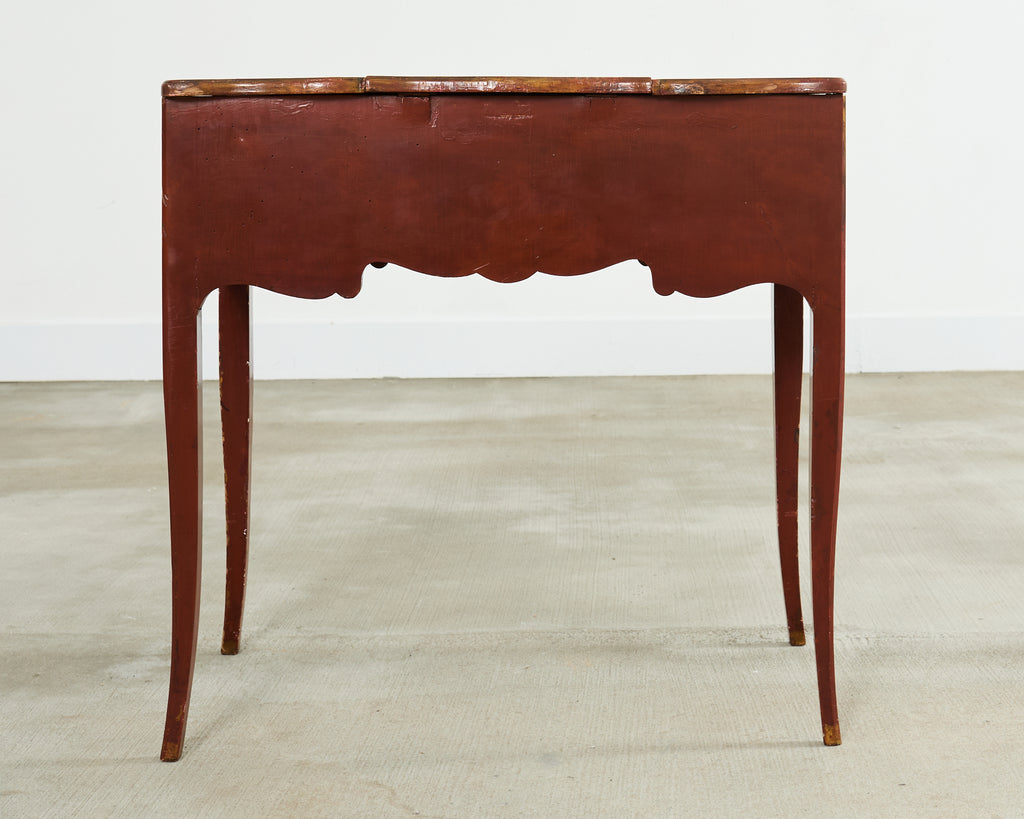 English Chinoiserie Decorated Queen Anne Vanity Dressing Table