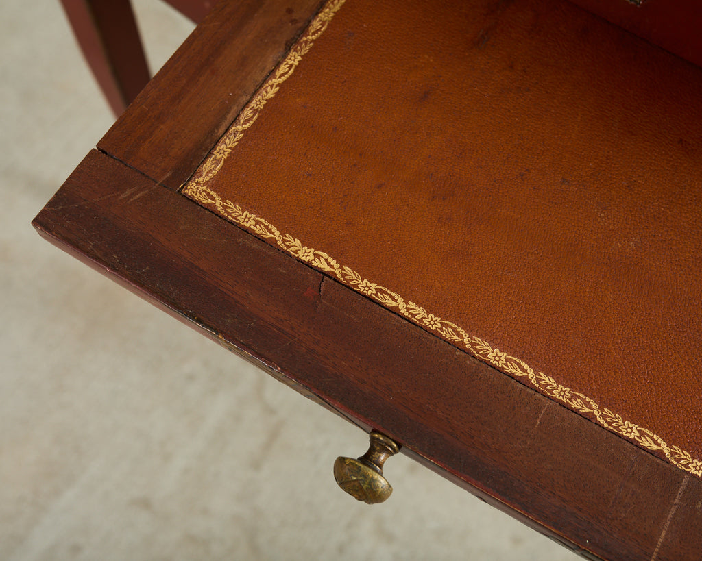 English Chinoiserie Decorated Queen Anne Vanity Dressing Table