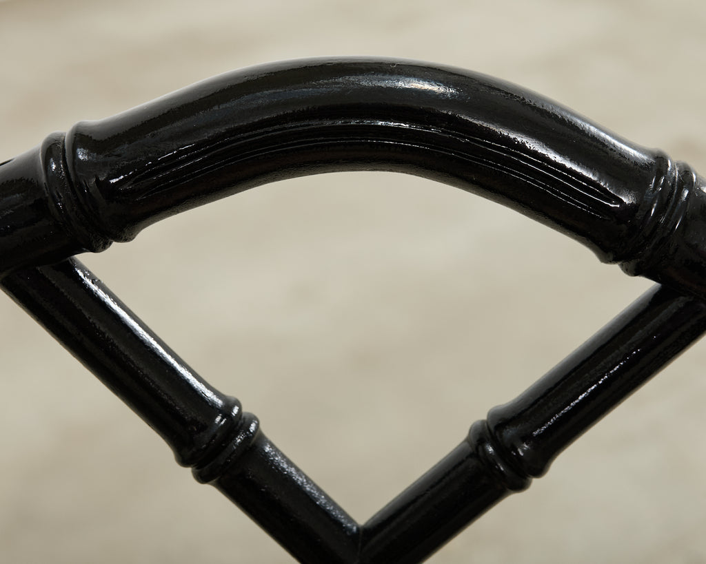 Set of Ten Chinese Chippendale Lacquered Faux Bamboo Dining Chairs