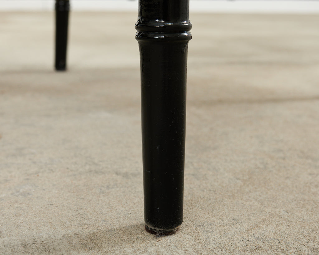 Set of Ten Chinese Chippendale Lacquered Faux Bamboo Dining Chairs