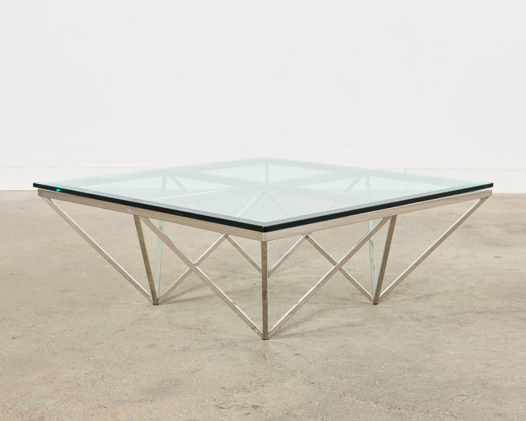 Paolo Piva Style Alanda Square Pyramidal Cocktail Table