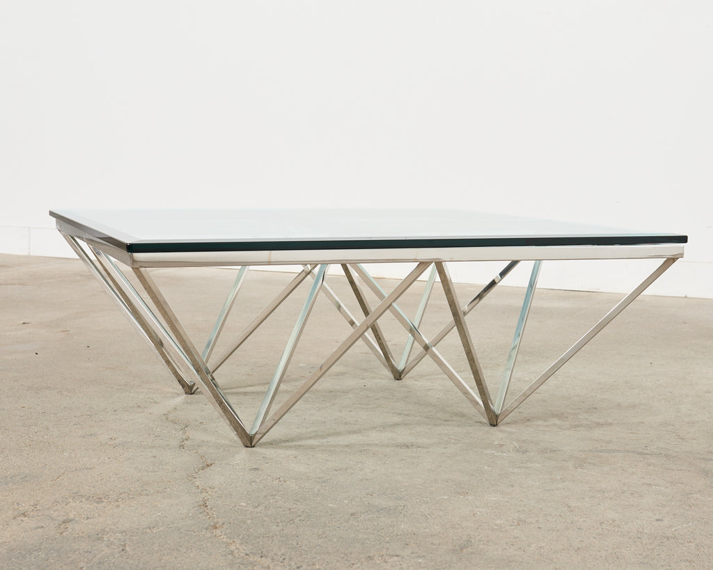 Paolo Piva Style Alanda Square Pyramidal Cocktail Table