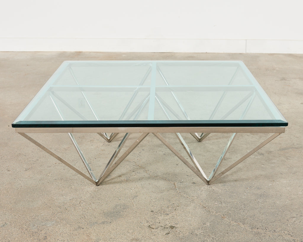 Paolo Piva Style Alanda Square Pyramidal Cocktail Table