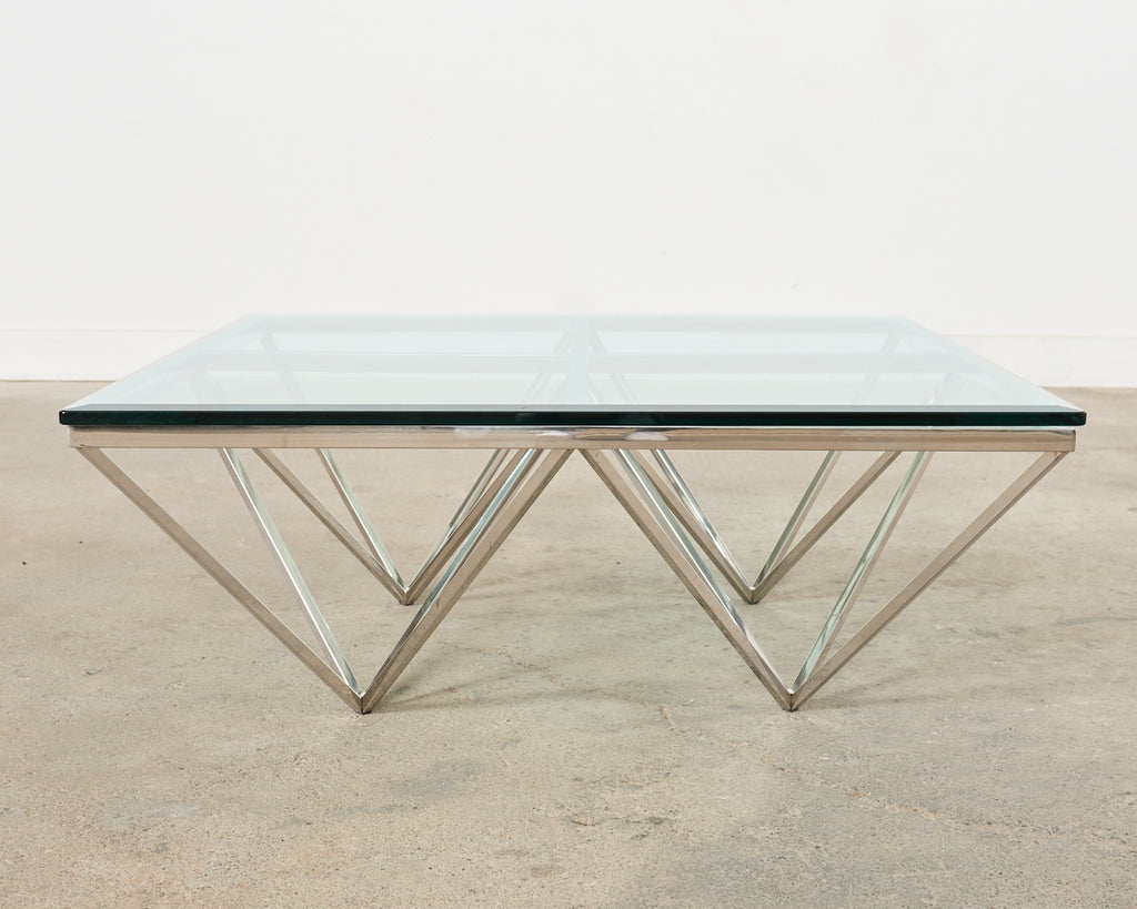 Paolo Piva Style Alanda Square Pyramidal Cocktail Table
