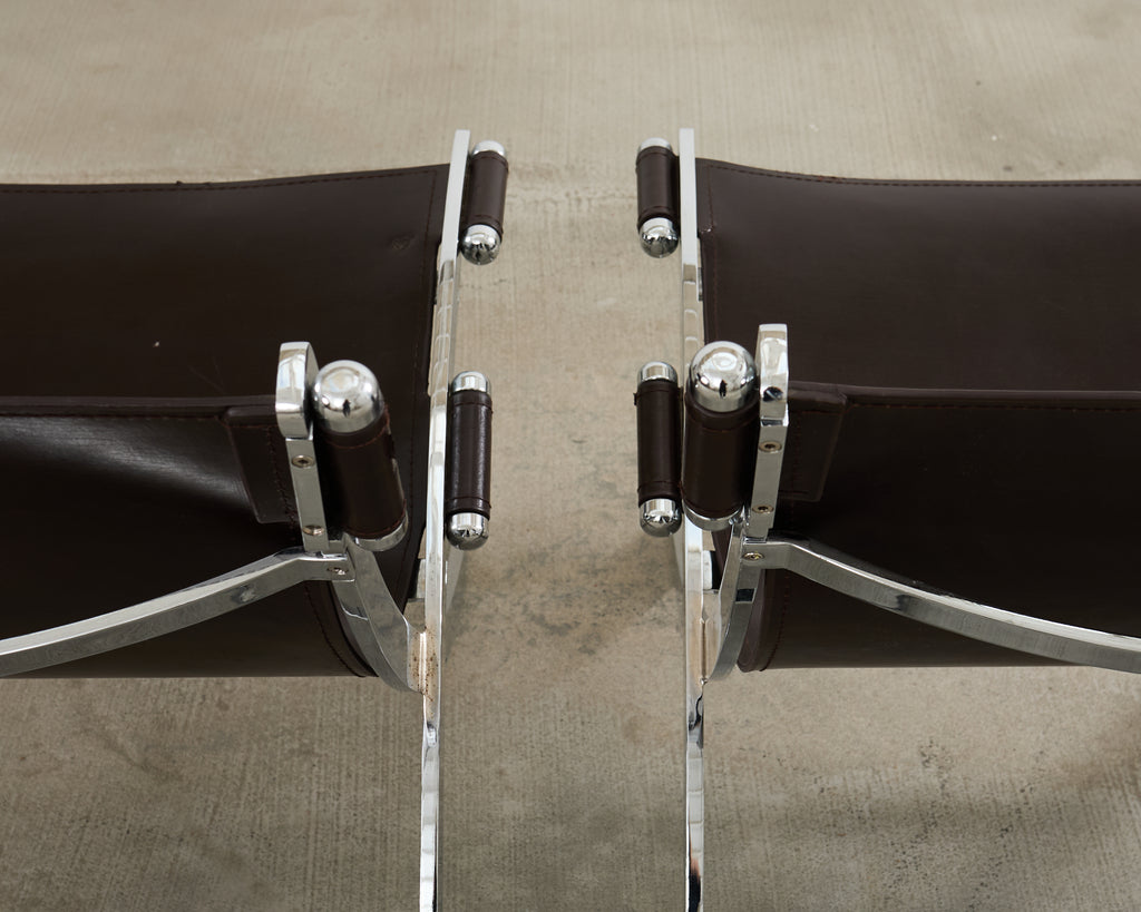 Pair of Antonio Citterio for Flexform Timeless Scissor Chairs