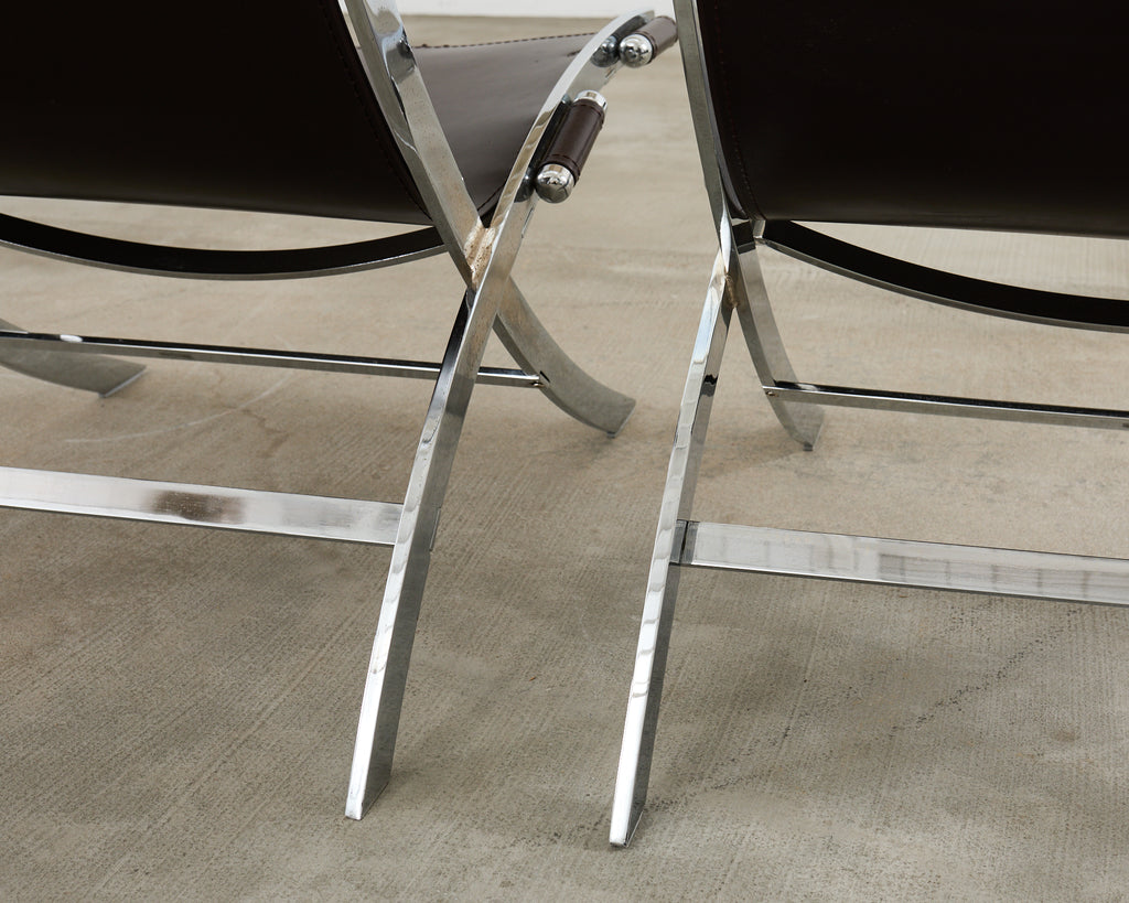 Pair of Antonio Citterio for Flexform Timeless Scissor Chairs