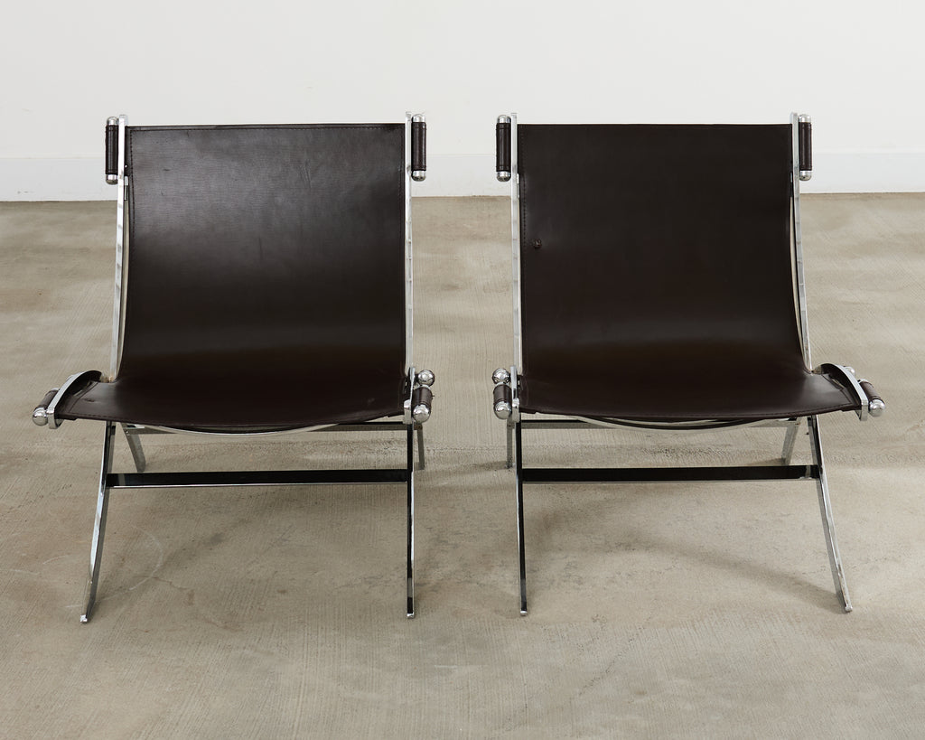 Pair of Antonio Citterio for Flexform Timeless Scissor Chairs