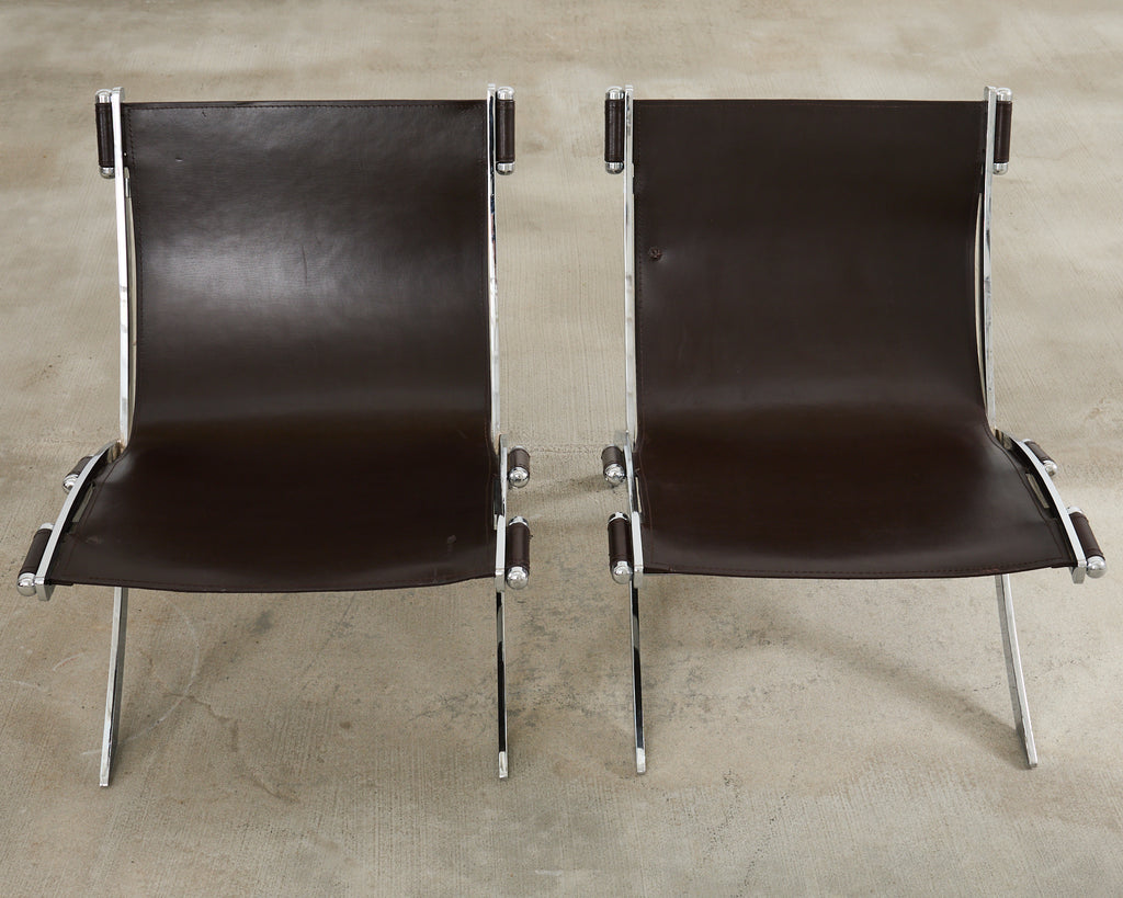 Pair of Antonio Citterio for Flexform Timeless Scissor Chairs