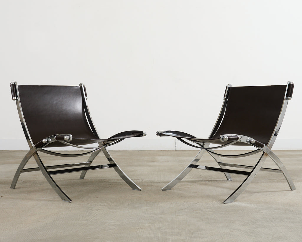 Pair of Antonio Citterio for Flexform Timeless Scissor Chairs