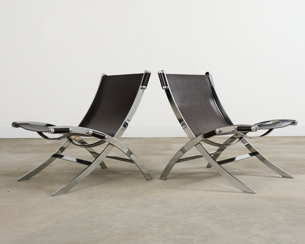 Pair of Antonio Citterio for Flexform Timeless Scissor Chairs