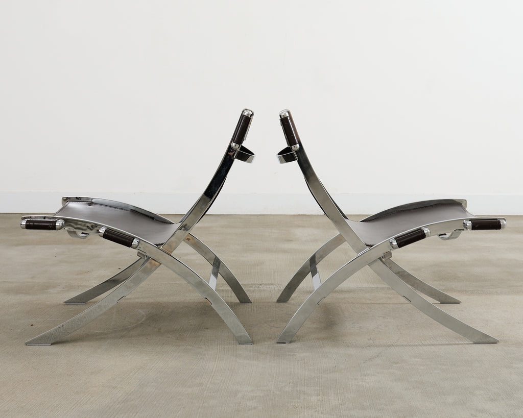 Pair of Antonio Citterio for Flexform Timeless Scissor Chairs