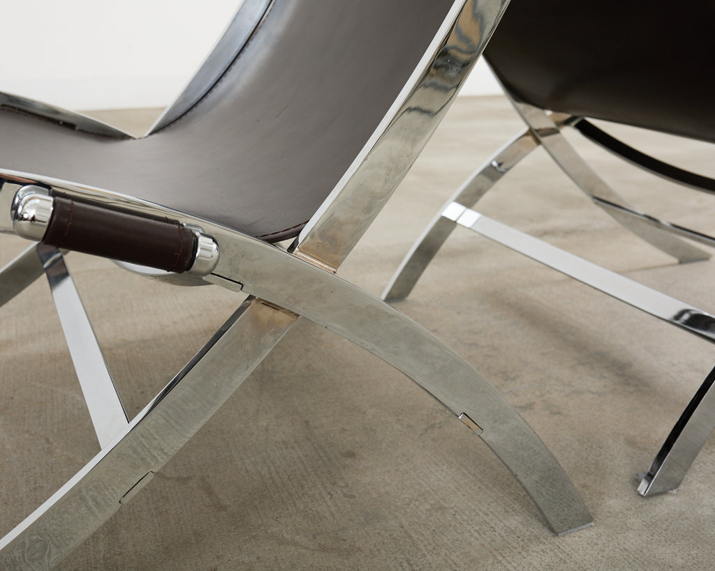 Pair of Antonio Citterio for Flexform Timeless Scissor Chairs