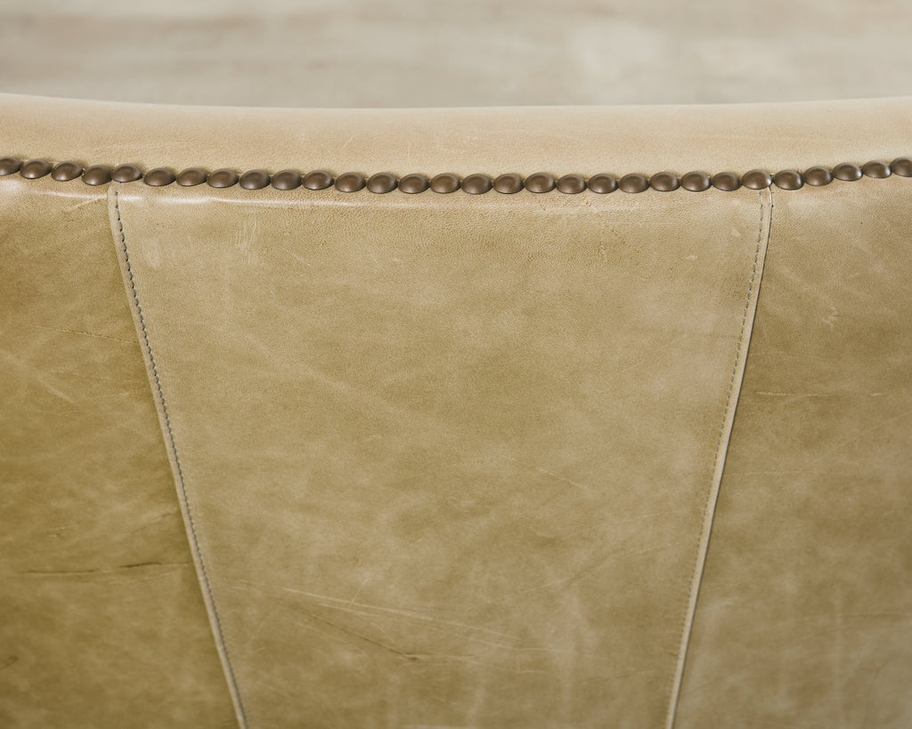 Pair of Midcentury Style Leather Butterfly Wingback Chairs