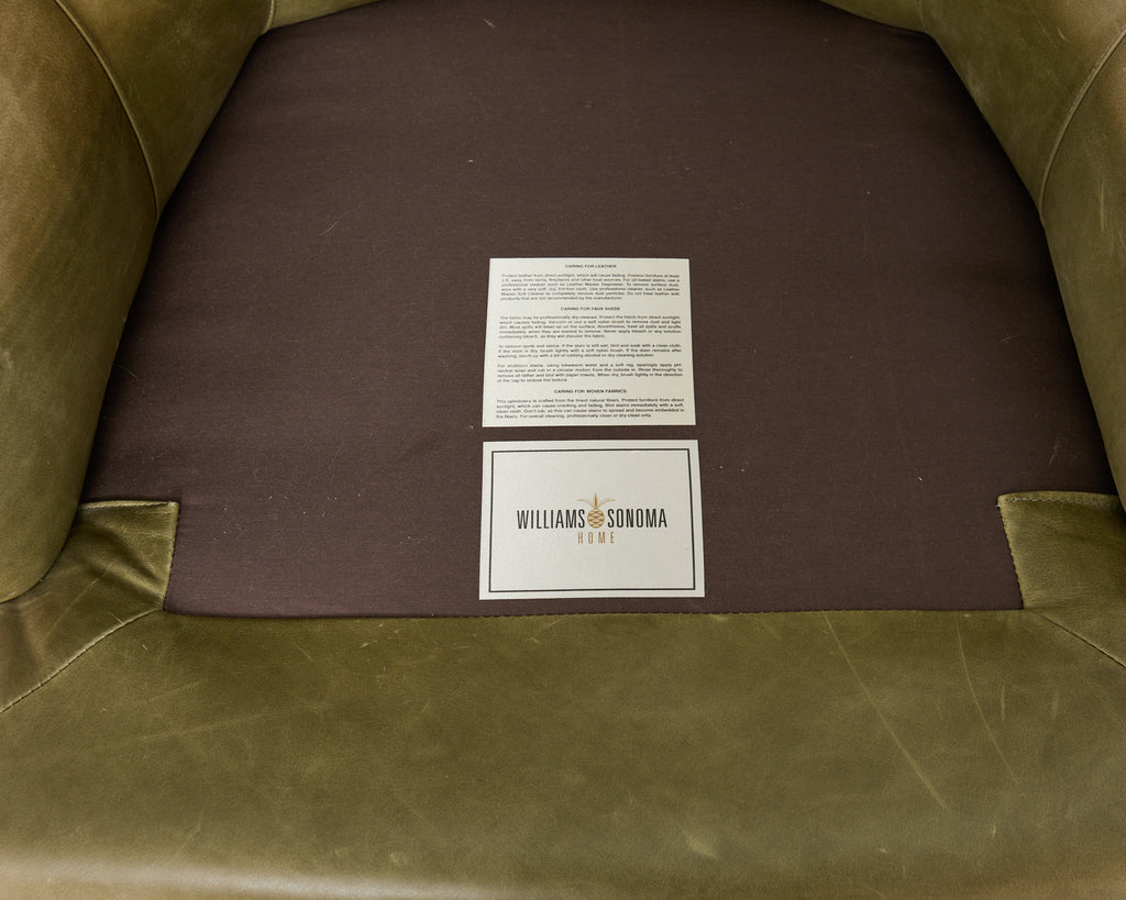 Pair of Midcentury Style Leather Butterfly Wingback Chairs