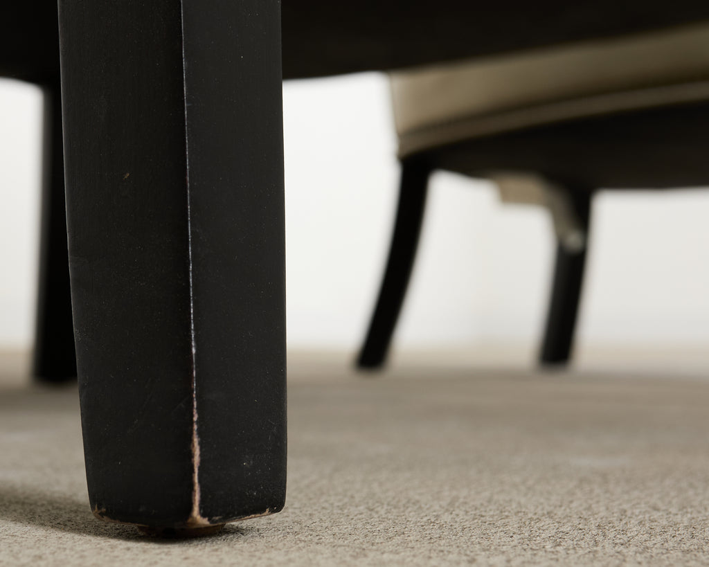 Pair of Midcentury Style Leather Butterfly Wingback Chairs