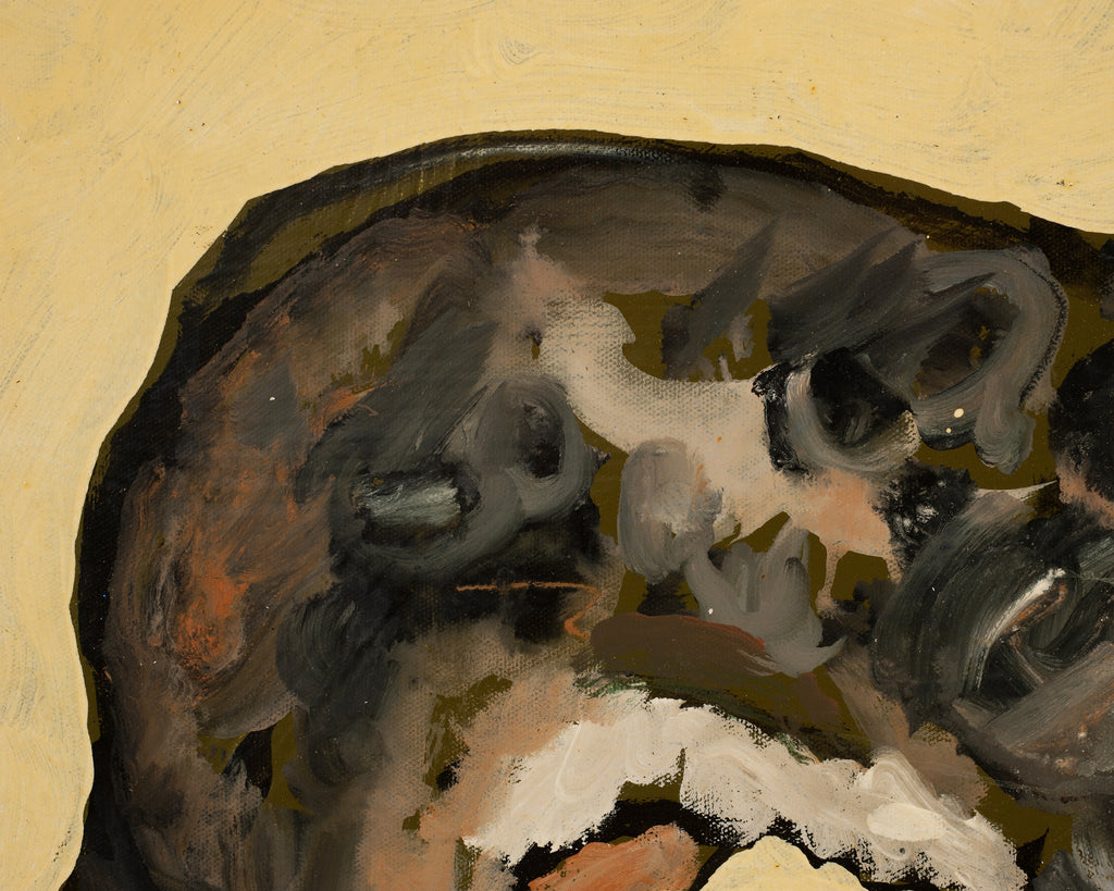 Ira Yeager Corgi Dog Oil on Canvas Folk Art Painting 2005