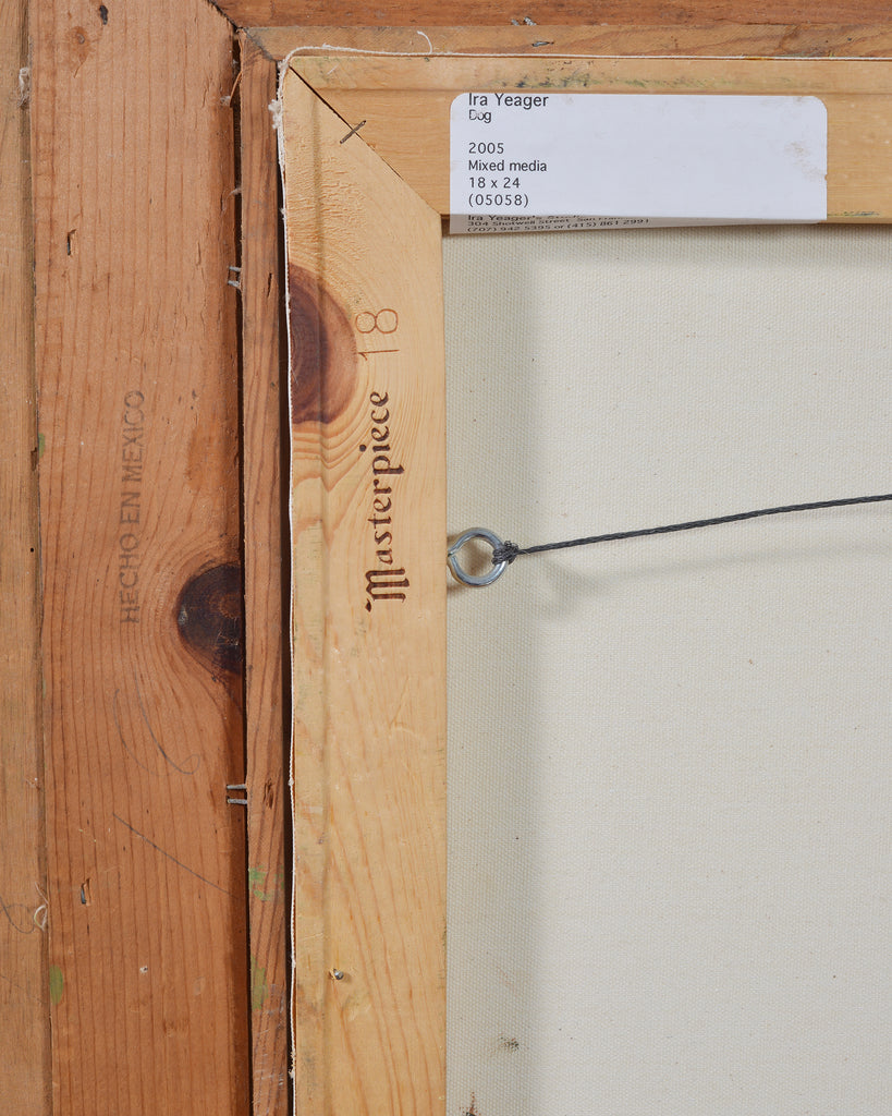 Ira Yeager Corgi Dog Oil on Canvas Folk Art Painting 2005