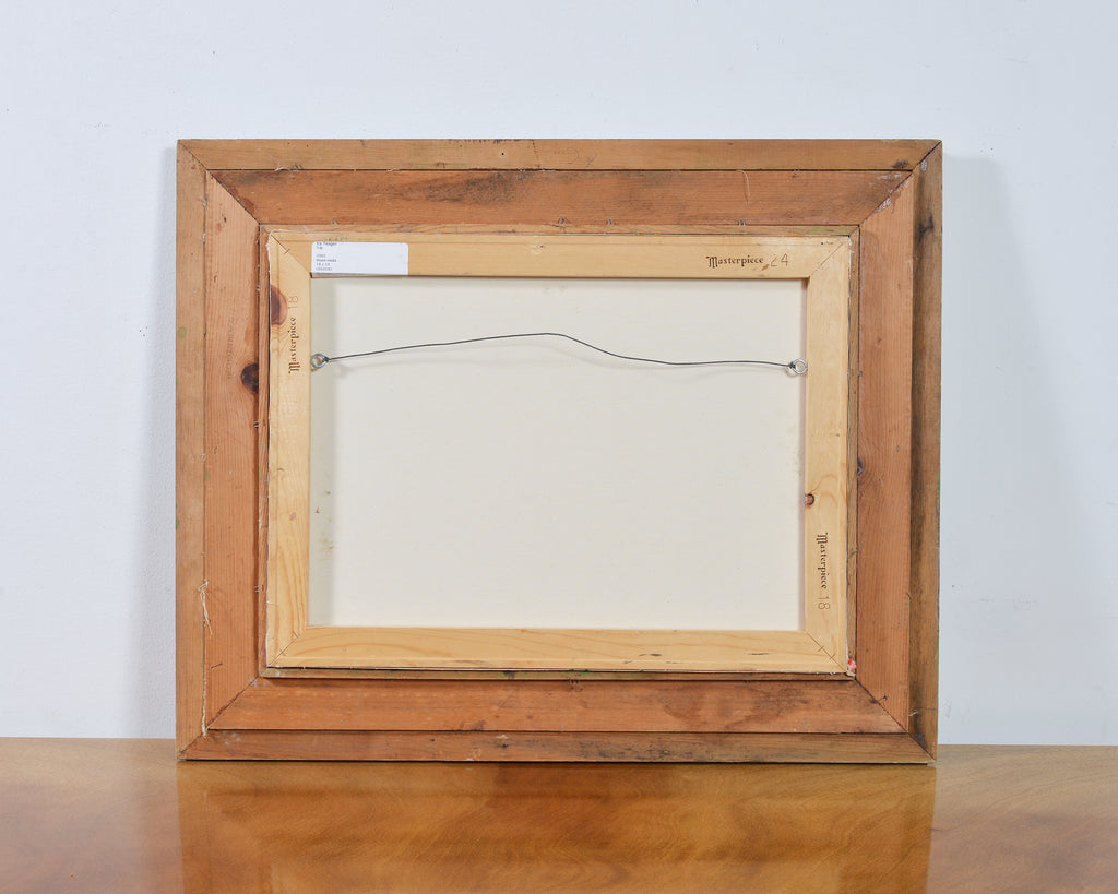 Ira Yeager Corgi Dog Oil on Canvas Folk Art Painting 2005