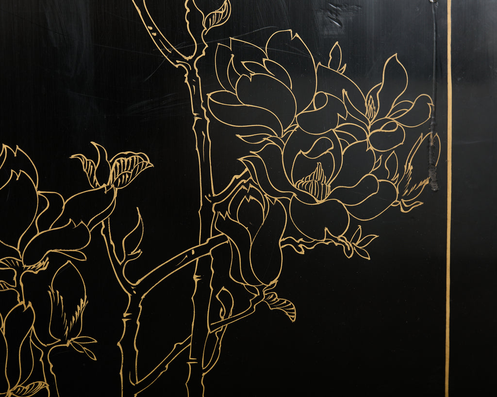 Chinese Export Four Panel Carved Soapstone Coromandel Screen